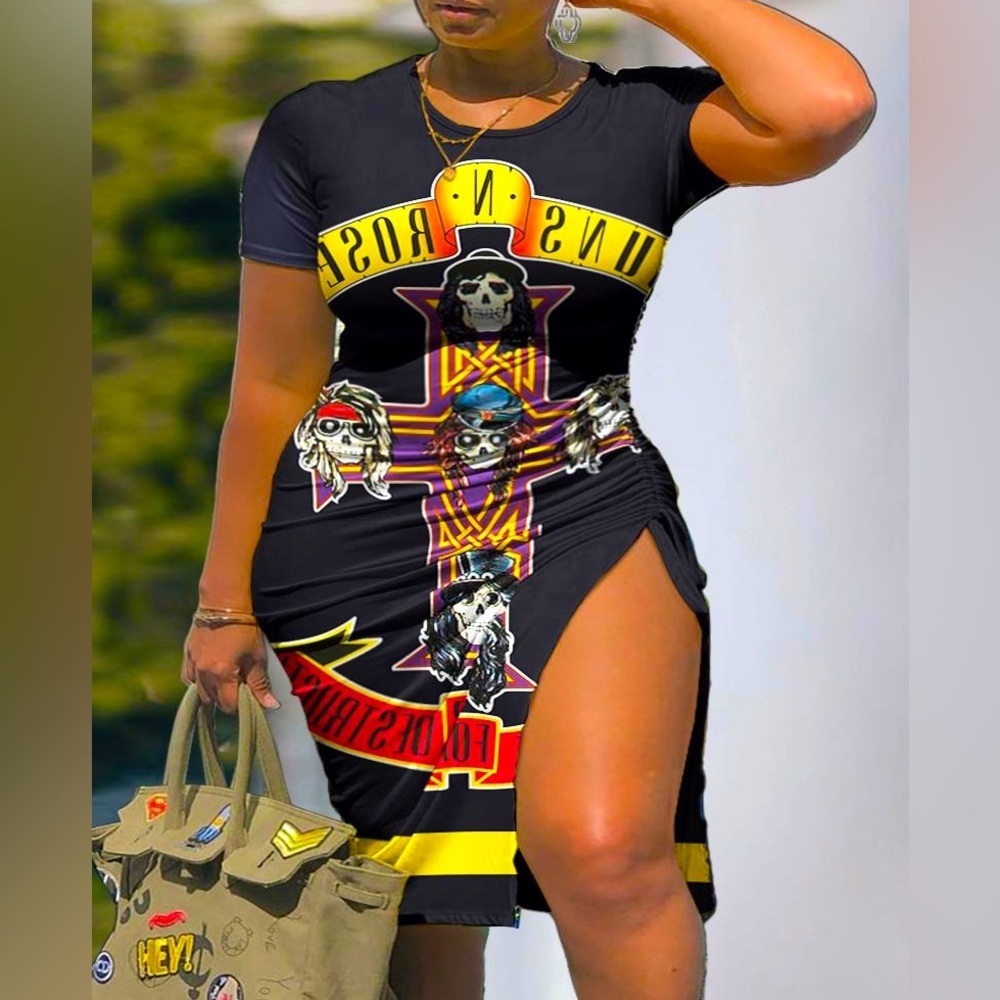 High Side Graphic Midi